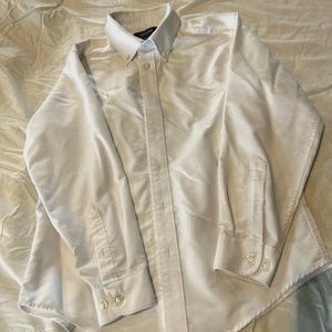 Kids White Lands End Button Down Shirt